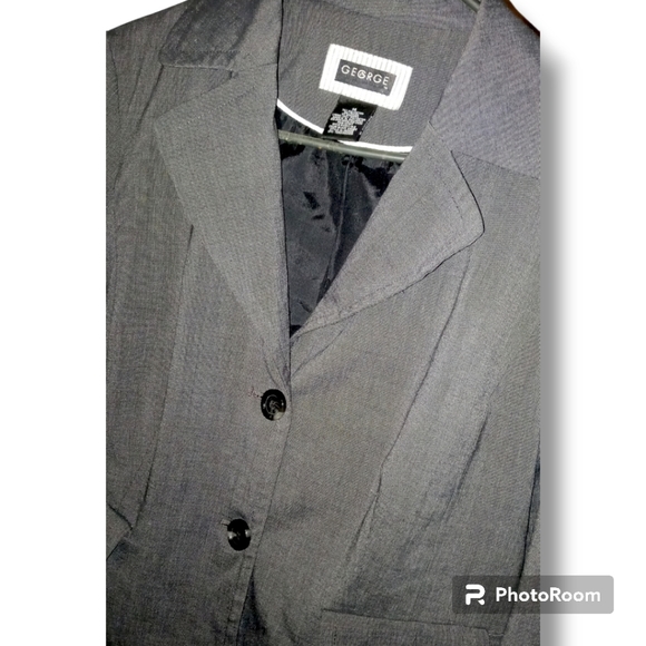 🤑 EUC GEORGE Gray 2 Button Blazer Size 14 - Picture 3 of 3